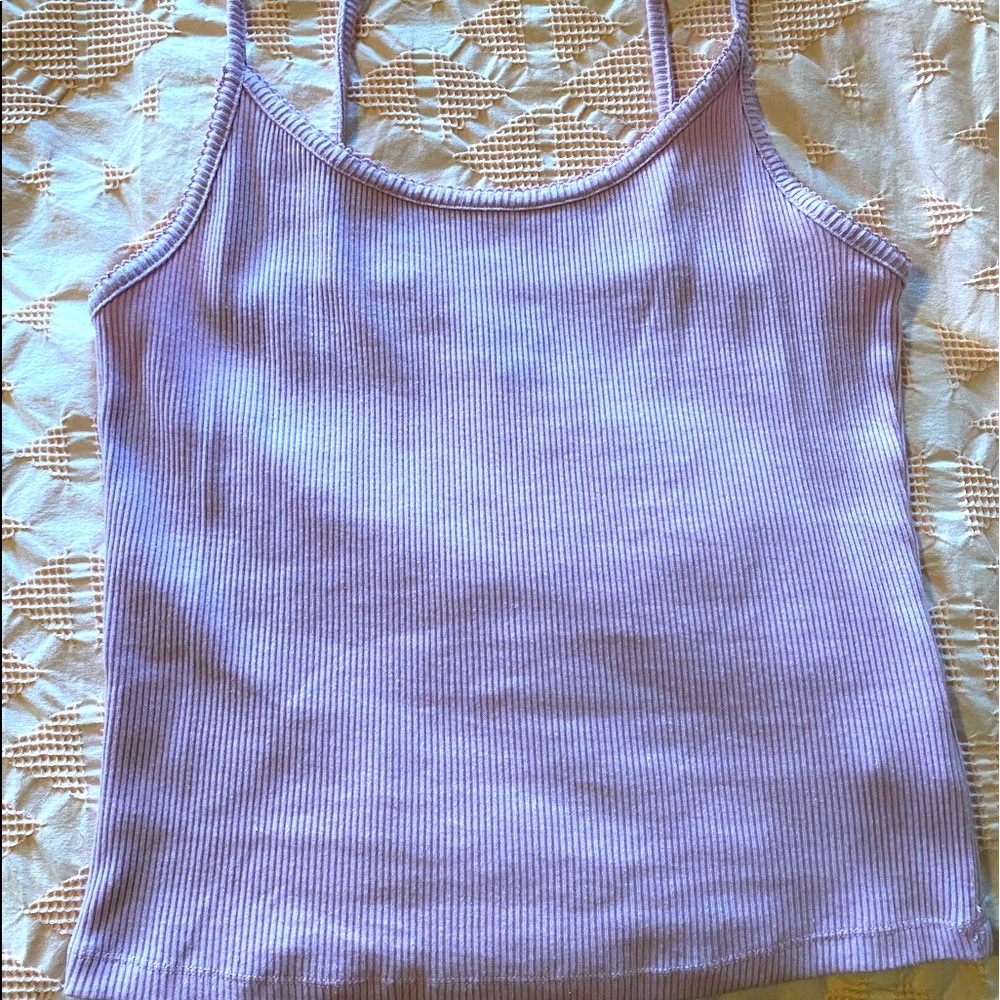 lilac ribbed tank top